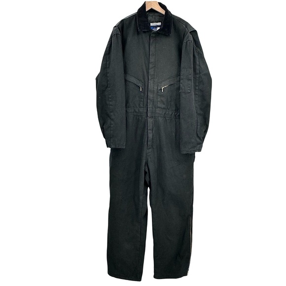 Vintage Walls Blizzard Pruf Coveralls Black Workwear Jumpsuit Cord Collar | XL - Picture 2 of 13